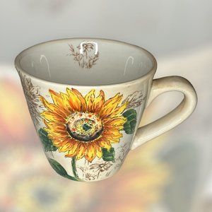 Sunflower Hand Painted Mug Cup Large Coffee Tea Soup Luster Colors Pre-Owned VF+